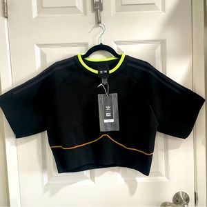 NWT Ivy Park x Adidas - Black Crop top with neon and brown accents - Size 4X